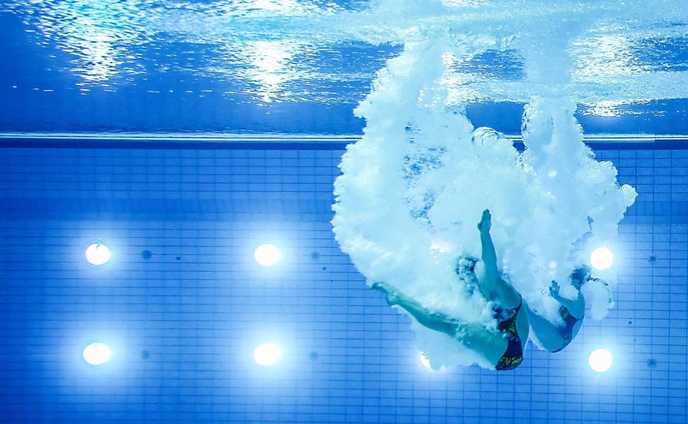 Visione subacquea della coppia formata Ekaterina Petukhova e Yulia Timoschinina. Epa